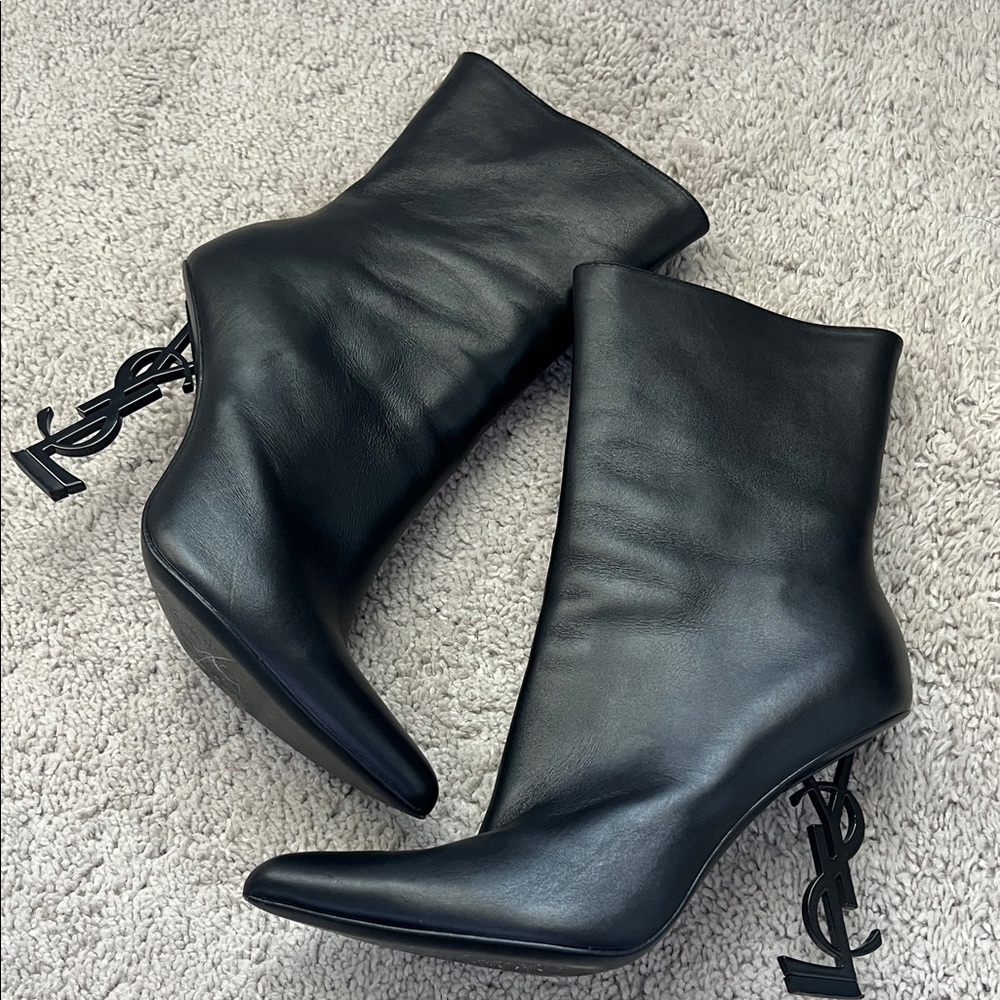 Yves Saint Laurent Black Heeled Boots - Picture 7 of 7